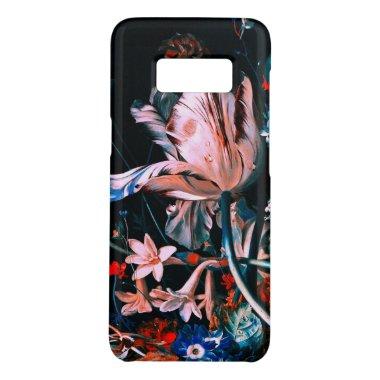 PINK WHITE TULIPS COLORFUL FLOWERS IN BLACK Floral Case-Mate Samsung Galaxy S8 Case