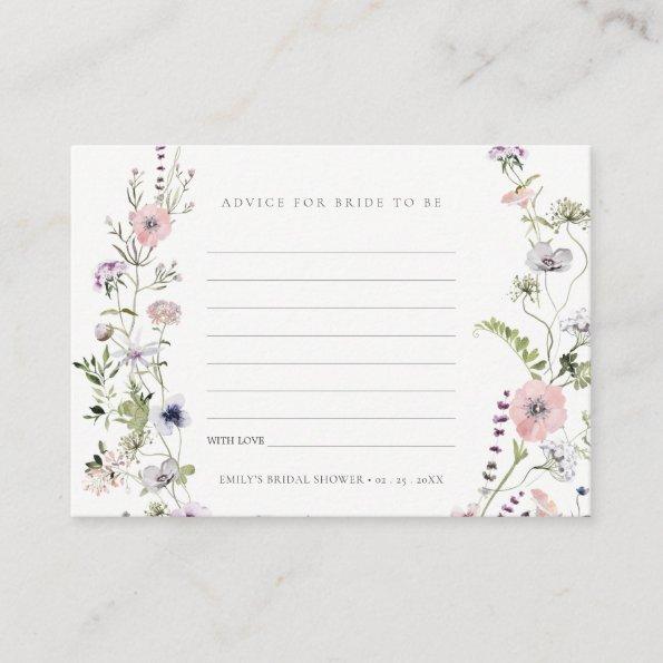 Pink Wildflower Advice For Bride Bridal Shower Enclosure Invitations