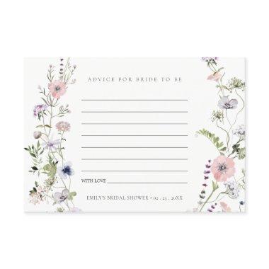 Pink Wildflower Advice For Bride Bridal Shower Enclosure Invitations