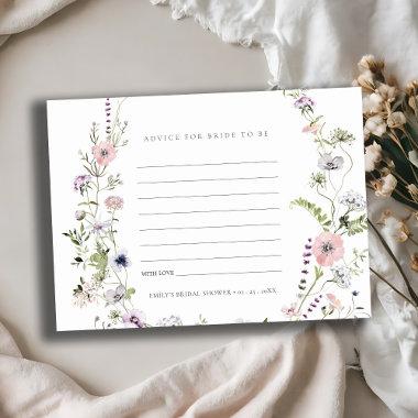 Pink Wildflower Advice For Bride Bridal Shower Enclosure Invitations