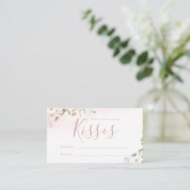 Pink Wildflower boho guess how many kisses game Enclosure Invitations