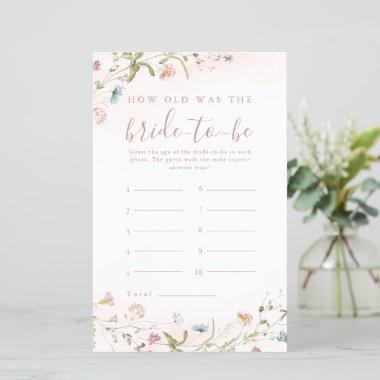 Pink Wildflower boho how old was the bride game