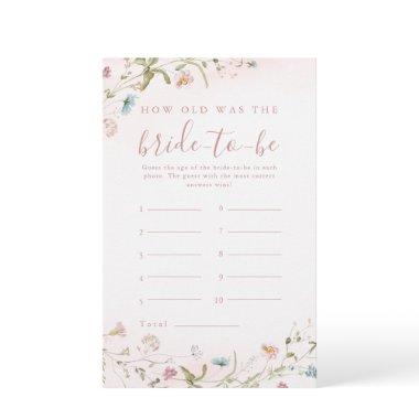 Pink Wildflower boho how old was the bride game