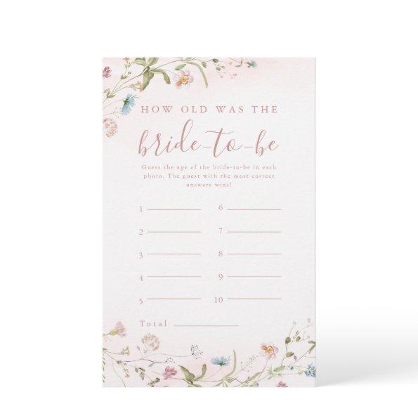 Pink Wildflower boho how old was the bride game