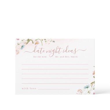 Pink Wildflower Rustic Boho date night ideas game Thank You