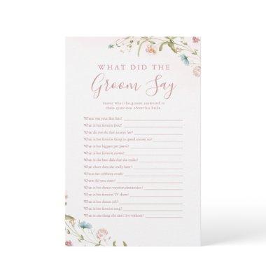 Pink Wildflower what did the groom say game