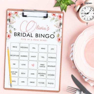 Pink Wildflowers Bingo  Game