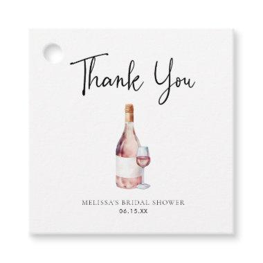 Pink Wine Bridal Shower Thank You Favor Tags