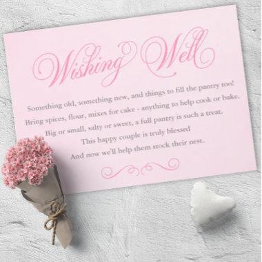 Pink Wishing Well Insert Card Wedding / Shower