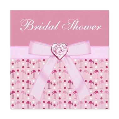 Pink Wonderland Flamingos Bridal Shower Invites