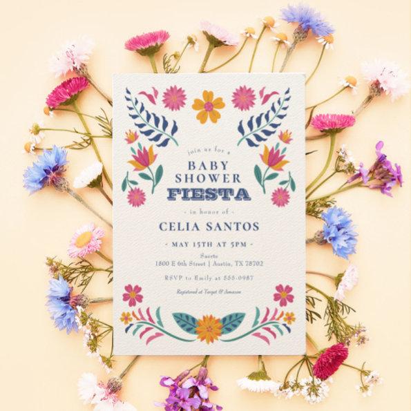 Pink Yellow Mexican Fiesta Baby Shower Invitations