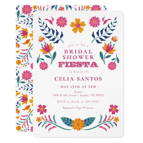Pink Yellow Mexican Fiesta Bridal Shower Invitations