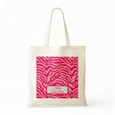 Pink zebra print tote bag