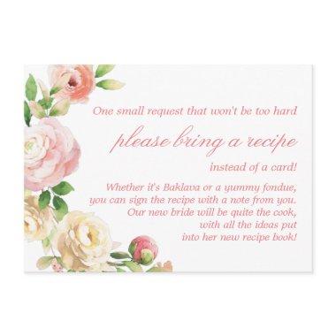 Pinks Bridal Shower Bring a Recipe Enclosure Invitations