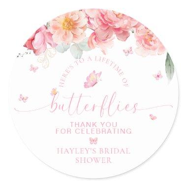 Piper Peony Butterfly  Favor Classic Round Sticker