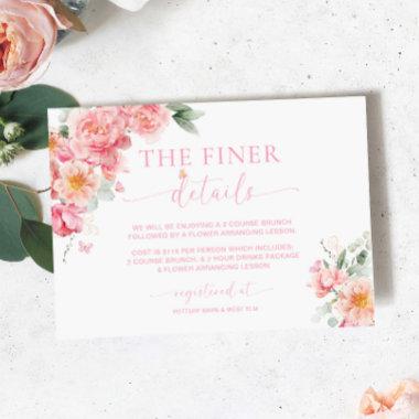 Piper Peony Floral Butterfly Bridal Shower Details Enclosure Invitations