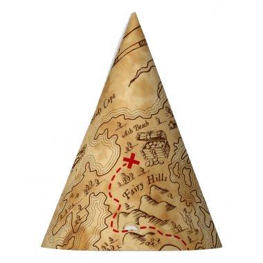 Pirate Old Vintage Treasure Map Birthday Party Party Hat