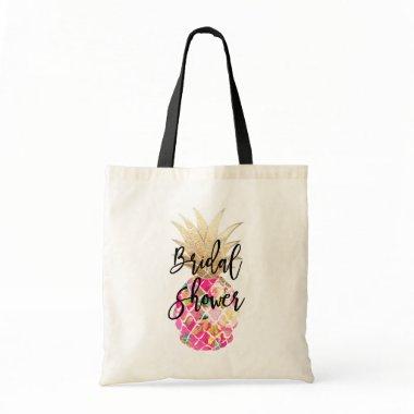 PixDezines Aloha Pineapple+Faux Gold Tote Bag