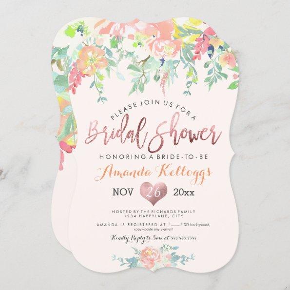 PixDezines Bridal Shower Spring Floral Invitations