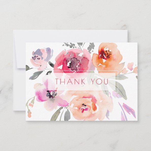 PixDezines Bridal Shower Watercolor Spring Floral Thank You Invitations