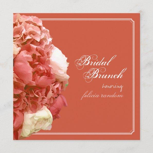 PixDezines Coral Peonies/Hydrangeas/Bridal Brunch Invitations
