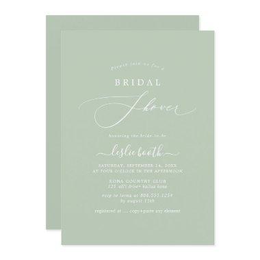 PixDezines DIY Colors Celadon Green Bridal Shower Invitations