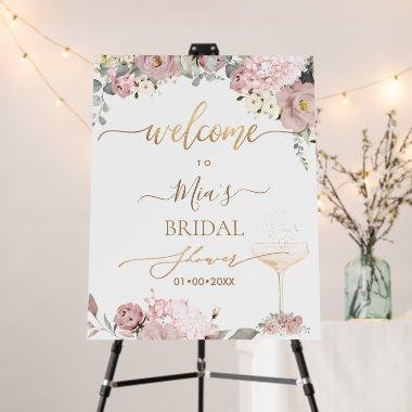 PixDezines Dusty Pink Roses Welcome Bridal Shower Foam Board