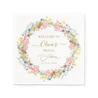 PixDezines H2 Delicate Wild Flowers Bridal Shower Napkins