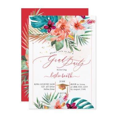 PixDezines H2 Tropical Paradise Luau Graduation In Invitations