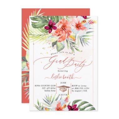 PixDezines H2 Tropical Paradise Luau Graduation Invitations