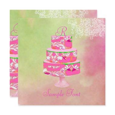 PixDezines monogram alice floral cake
