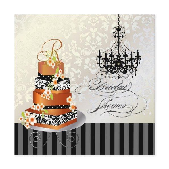 PixDezines monogram bridal, burnt appricot cake
