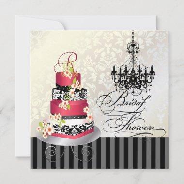 PixDezines monogram bridal, red velvet cake Invitations