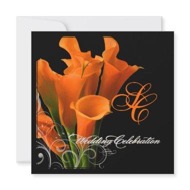 PixDezines orange calla lily/DIY background color Invitations