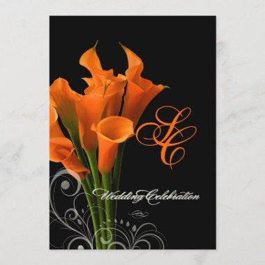 PixDezines orange calla lily/DIY background color Invitations