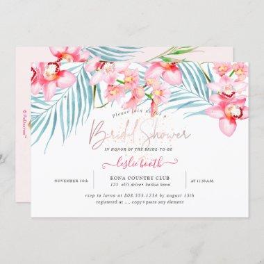 PixDezines Orchid Isle, Tropical Bridal Shower Invitations