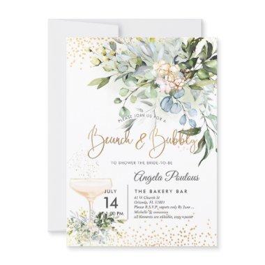 PixDezines Watercolor Blue Gum Brunch Bubbly Invitations