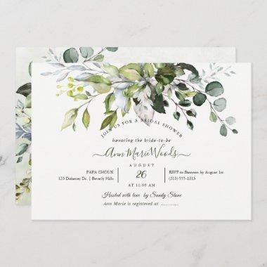 PixDezines Watercolor Rustic Eucalyptus Bridal Invitations