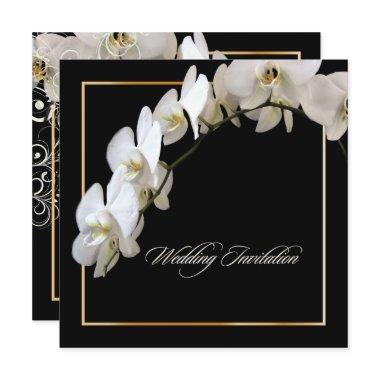 PixDezines WHITE ORCHID/PHALAENOPSIS/DIY color Invitations