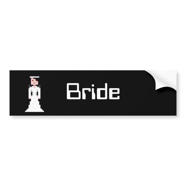 Pixel Bride - Black Hair Bumper Sticker