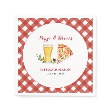 Pizza and Beer Casual Couples shower Napkins