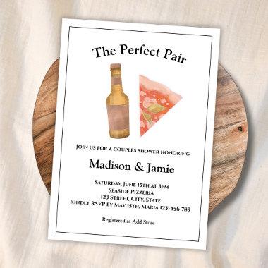 Pizza And Beer Perfect Pair Couples Bridal Shower Invitations