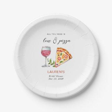 Pizza and Wine Bridal shower Paper Plates