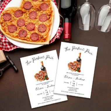 Pizza and Wine Perfect Pair Engagement Party Invitations