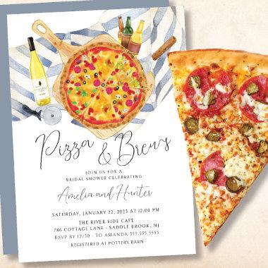 Pizza & Brew Couples Bridal Shower Invitations