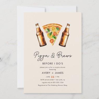 Pizza & Brews Before I Do's Wedding Couples Shower Invitations