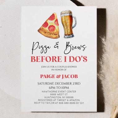 Pizza & Brews Before I Do's Wedding Couples Shower Invitations