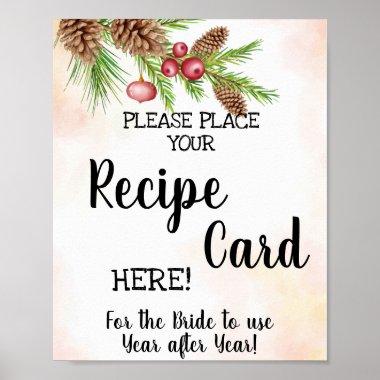 Place Recipe Invitations Christmas Bridal Shower Poster