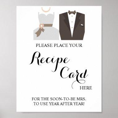 Place Recipe Invitations Here Bride & Groom Shower Sign