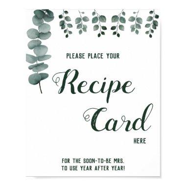 Place Recipe  Here Eucalyptus Shower Sign